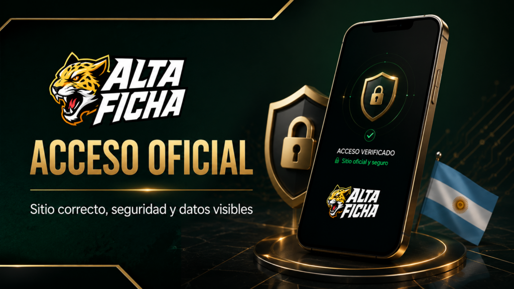 Acceso oficial de Altaficha Argentina con sitio seguro, datos visibles, licencia y juego responsable