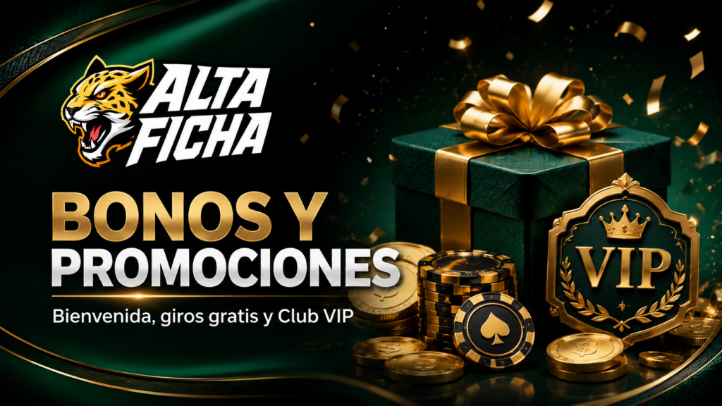 Bonos de Altaficha con paquete de bienvenida, giros gratis, reloads, rebates y recompensas del Club VIP