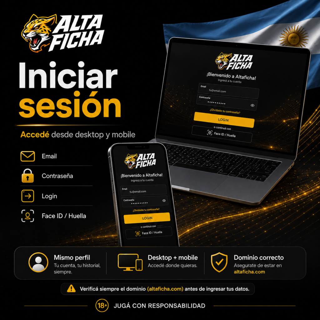 Inicio de sesión en Altaficha desde una computadora o un teléfono móvil