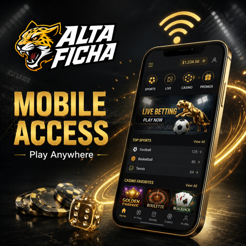 Altaficha mobile access for casino games and sports betting