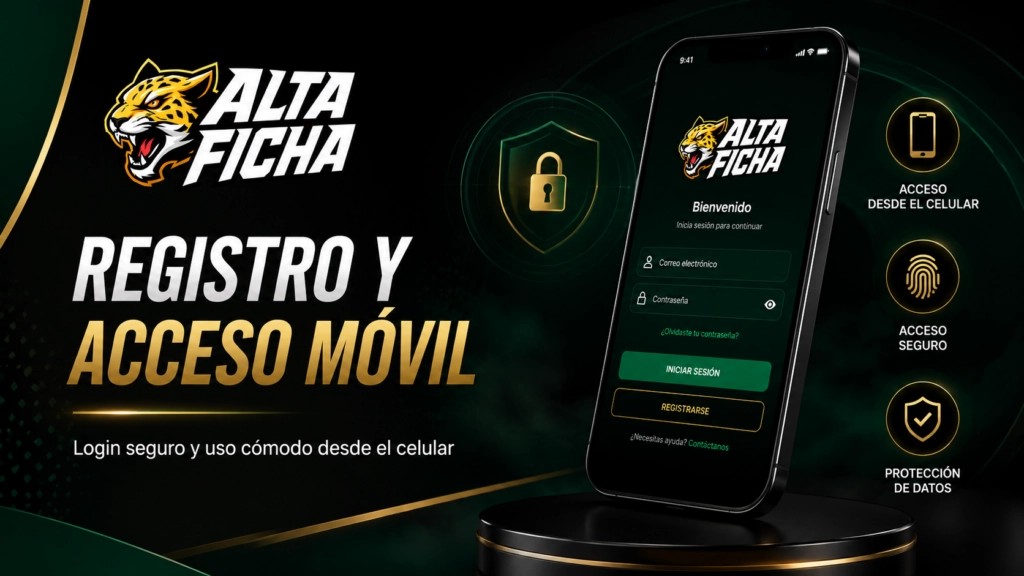 Registro, login y acceso móvil de Altaficha con inicio de sesión seguro, protección de datos y uso desde el celular